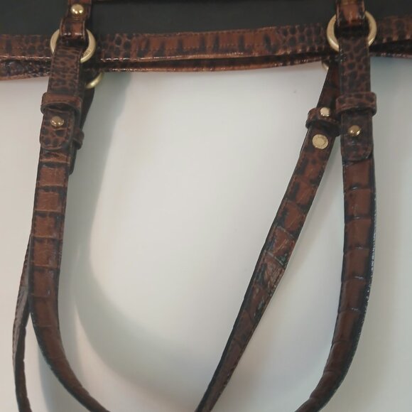 Brahmin Handbag, Black leather with brown trim - Picture 9 of 11